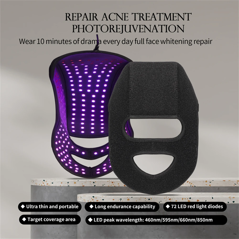 2-in-1 LED Photon Care Mask 278 LEDs Red Blue Light Therapy Hat for Hair Growth & Skin Rejuvenation Home Beauty Device