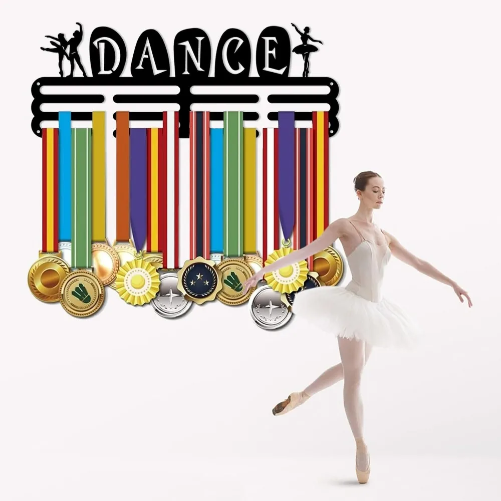 Ballet Medal Hanger Dance Medal Hooks Sports Medal Holder Accommodate for 60+ Medals Black Iron Wall Mounted Hooks for Ballet