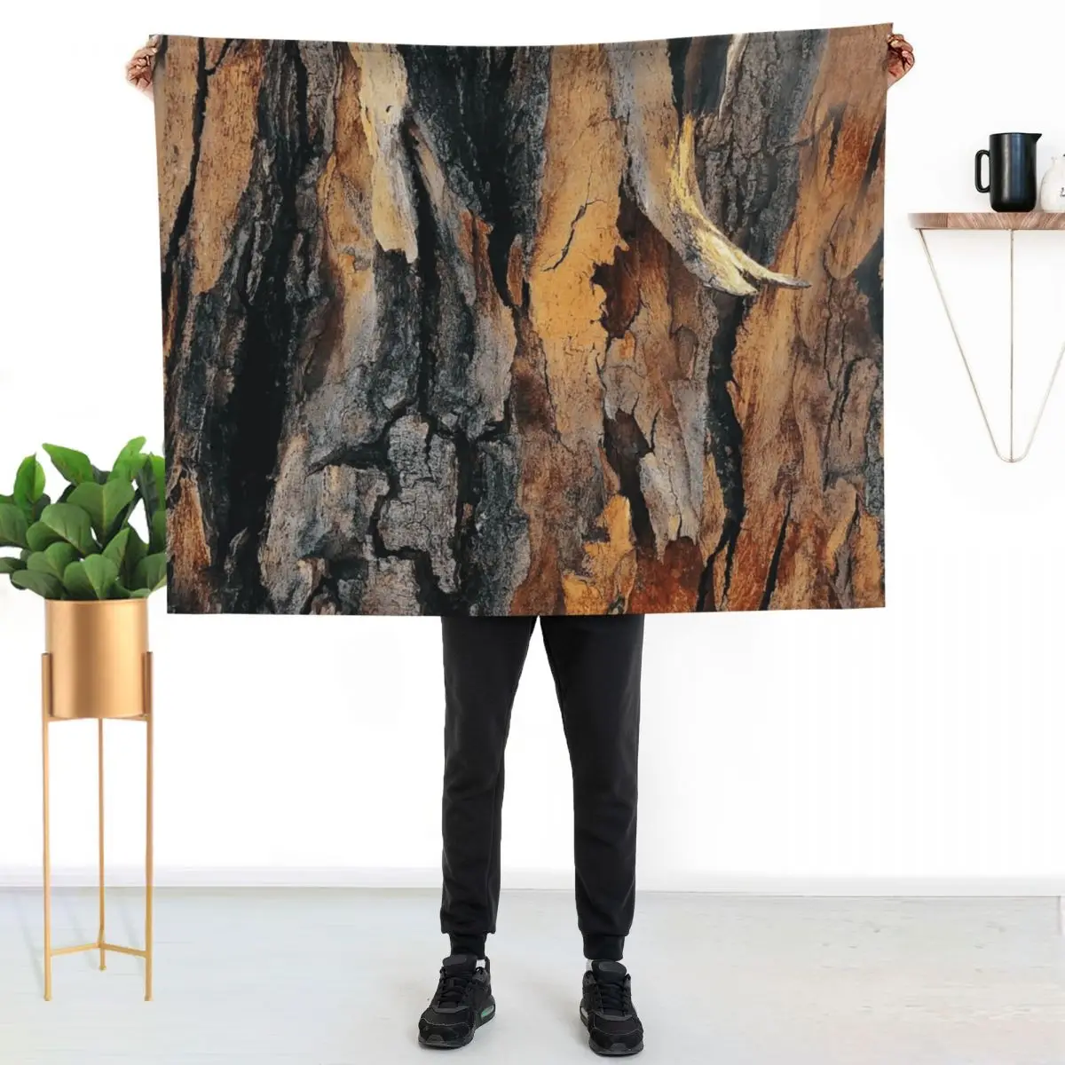Ruggedly Handsome Exotic Tree Bark Art Photo Throw Blanket Sofa Sofa Throw anime halloween Decoratives Multi-Purpose Blankets