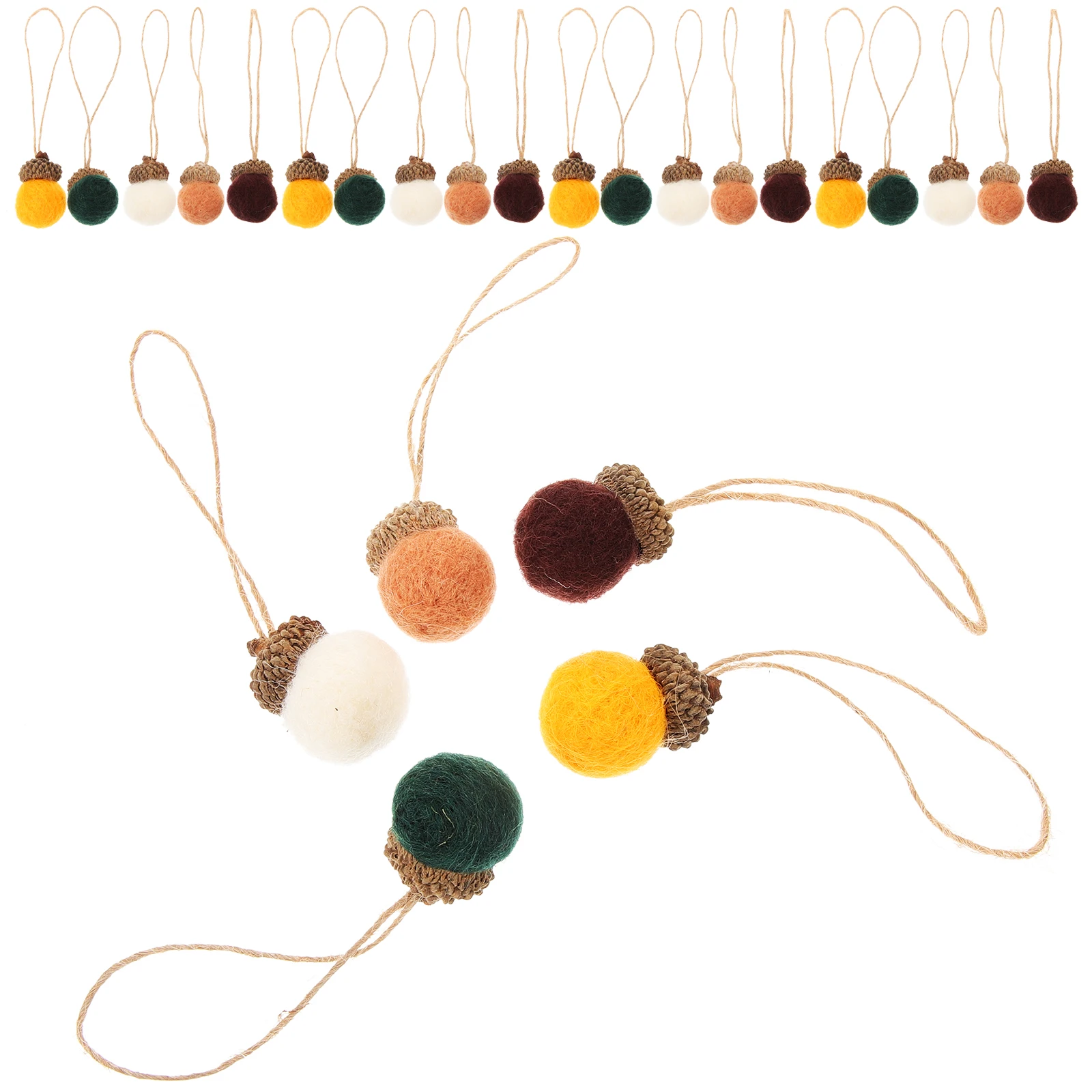 

25pcs Felt Decorations Christmas Tree Hanging Ornaments White Khaki Ginger Christmas Home Decor Dark Green Brown Home Decor