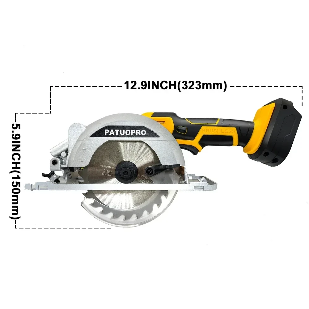 20V Brushless Circular Saw 125mm 5inch Cordless Electric Saw with Saw Blade fit Makita 18v Battery(No Battery)