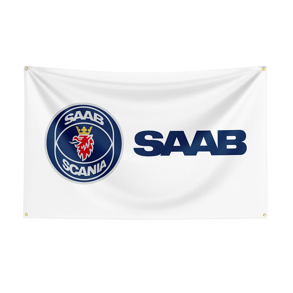 3x5Ft Saabs Flag Polyester Printed Racing Car Banner For Decor