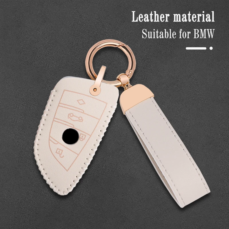 

Remote Leather Car Key Case Cover For BMW X1 X3 X5 X6 Series 1 2 5 7 F15 F16 E53 E70 E39 F10 F30 G30 Keyless Shell Accessories