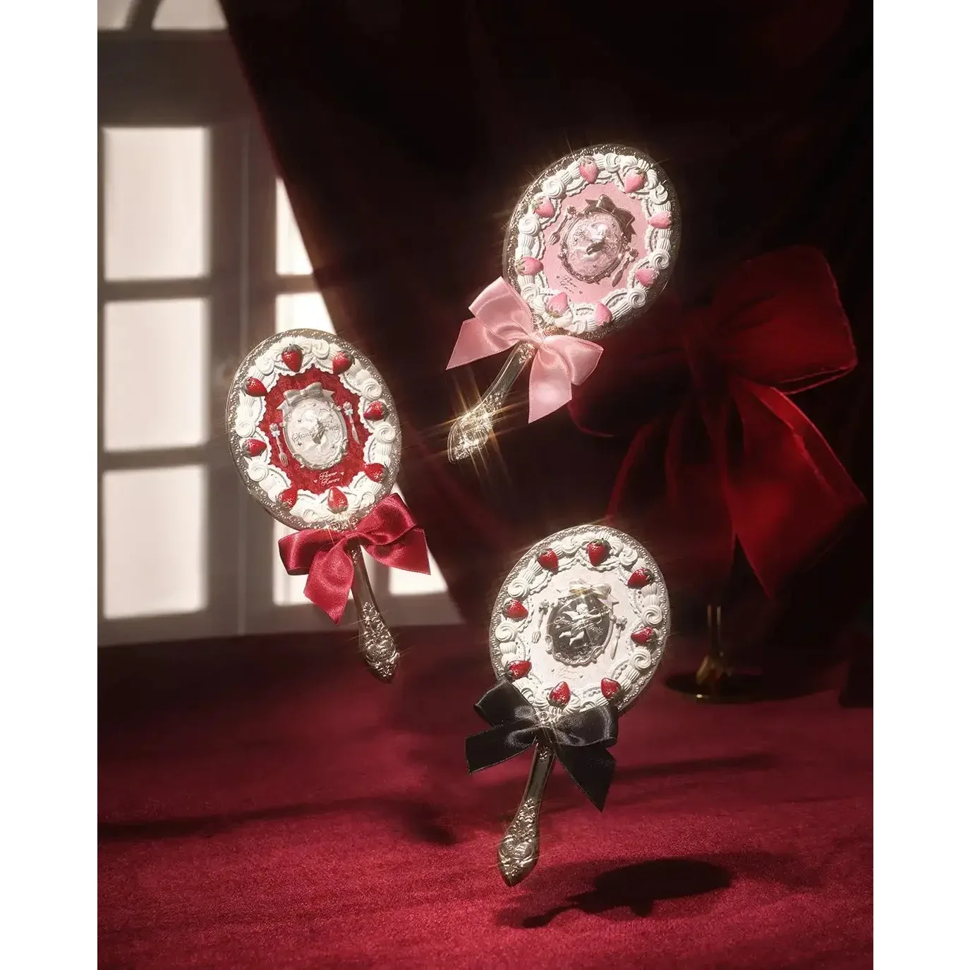 Flower Know Little Angel Series Hand Holding Mirror 3 Types Exquisite Relief Makeup Tools