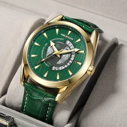 Aocasdiy Luxus Herren uhren neue Mode kreative Erde Quarz Armbanduhr Leder Sport uhr für Herren Uhr Relogio Masculino