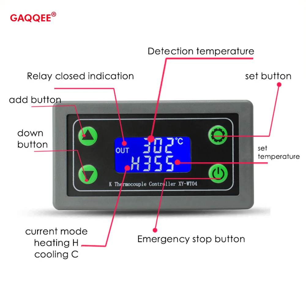 WIFI Remote High Thermostat DC6-30V LED Digital Temperature Controller -99~999 Degrees Thermocouple Control Detection Instrument