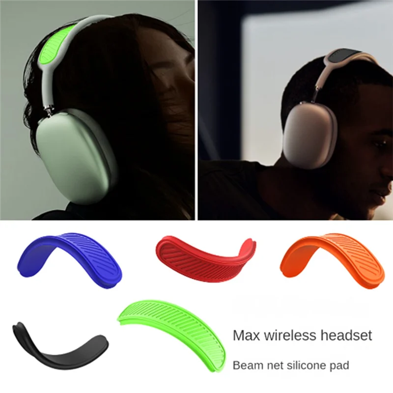 For Apple AirPods Max Silicone Headband Cover Washable Cushion Case Multifunction Protective Cover,Black