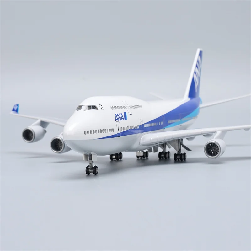 

1/150 Scale 47CM Airplane ANA Airways 747 Airlines Model With Light Wheel Diecast Resin Plane Collection Display Gifts Fans