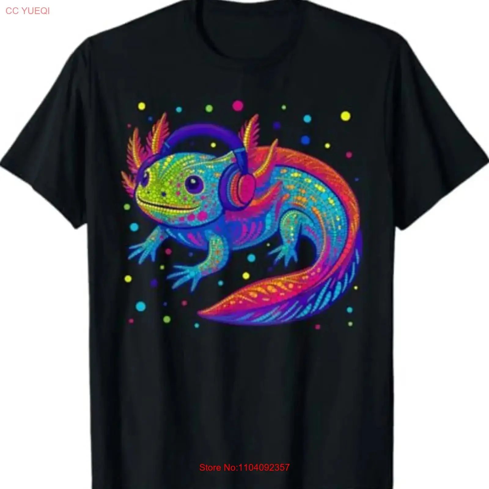 Funny Axolotl Video Gamer Polka Dot Art Student Day Boys T Shirt vintage Washed Casual Unisex fashion designer clothes Soft