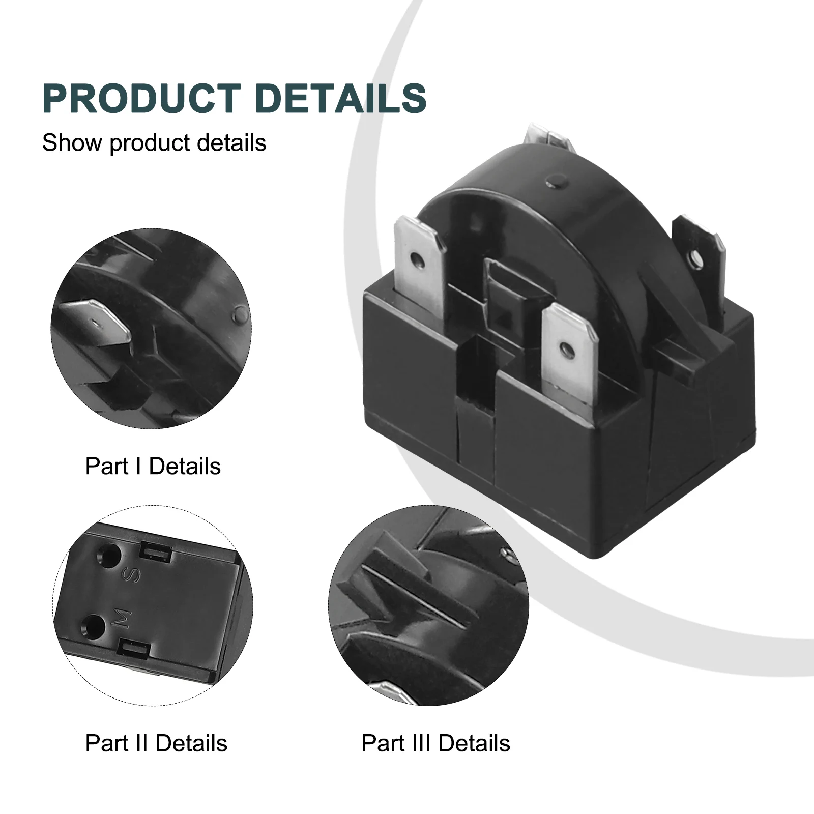 ﻿ 1/3/4Pins PTC Starter Relay Refrigerator Freezer Compressor Overload Protector for mini fridges coolers