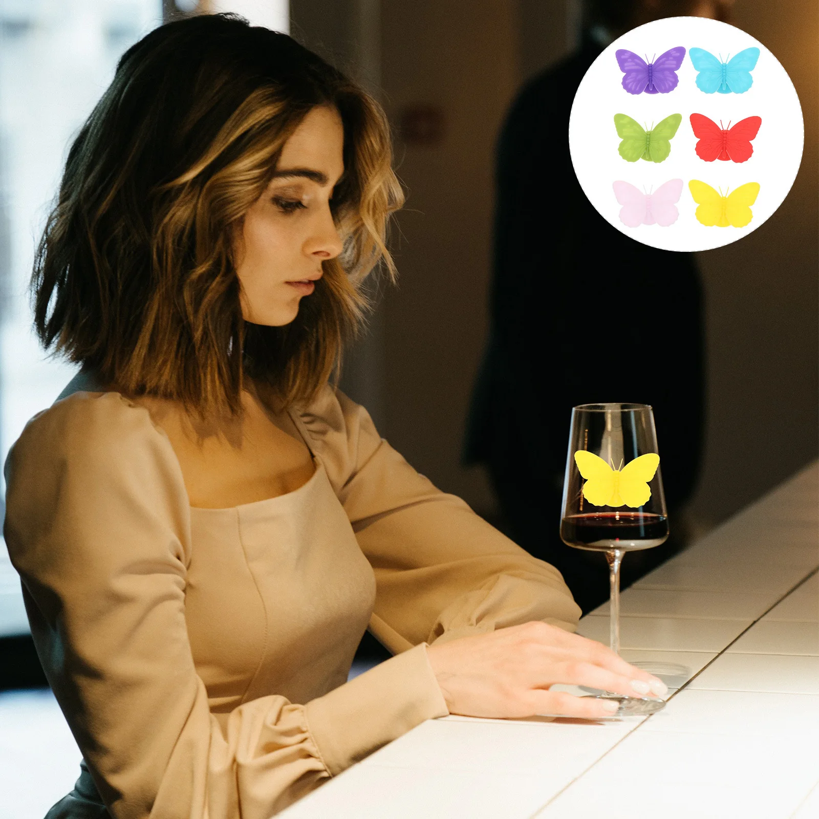 

12Pcs Wine Glass Tags Silicone Cup Markers Creative Wine Charms Long Lasting Drink Identification Tools for Party