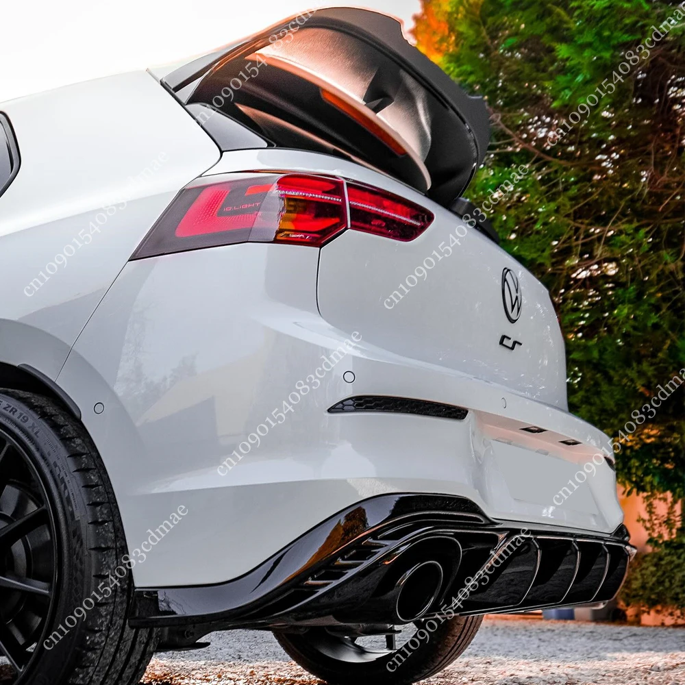 2Pcs Rear Bumper Black Honeycomb Reflector For VW Golf MK8 MK8.5 GTI GTD GTE R R-Line TSI TDI 2020 2021 2022 2023-2025 Hatchback view 2