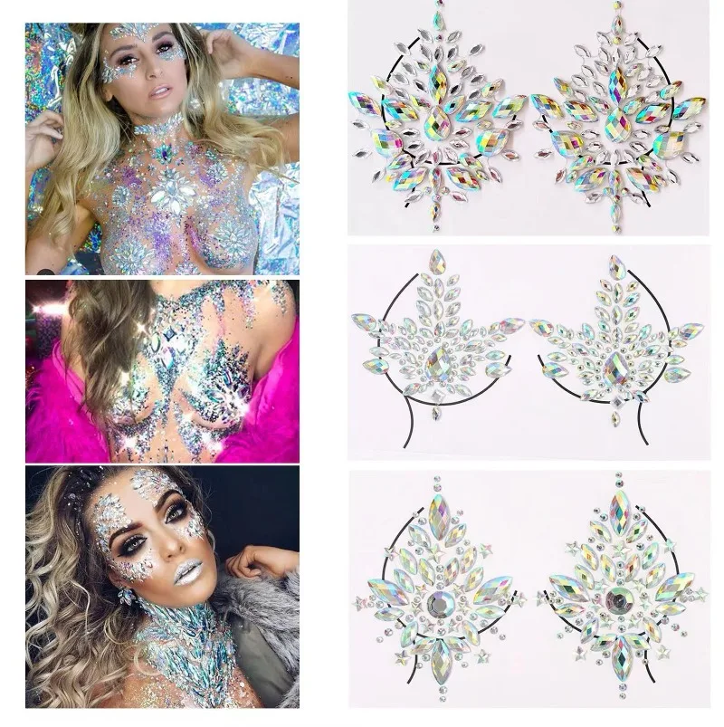 

Акриловые хрустальные наклейки-пентаграммы для груди, стразы-аппликации для вечеринок, косплея, макияжа, декора тела