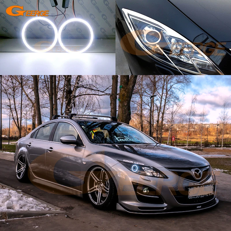 

For Mazda 6 Mazda6 GH MK2 2008 2009 2010 2011 2012 Day Light Excellent Ultra Bright COB Led Angel Eyes Kit Halo Rings
