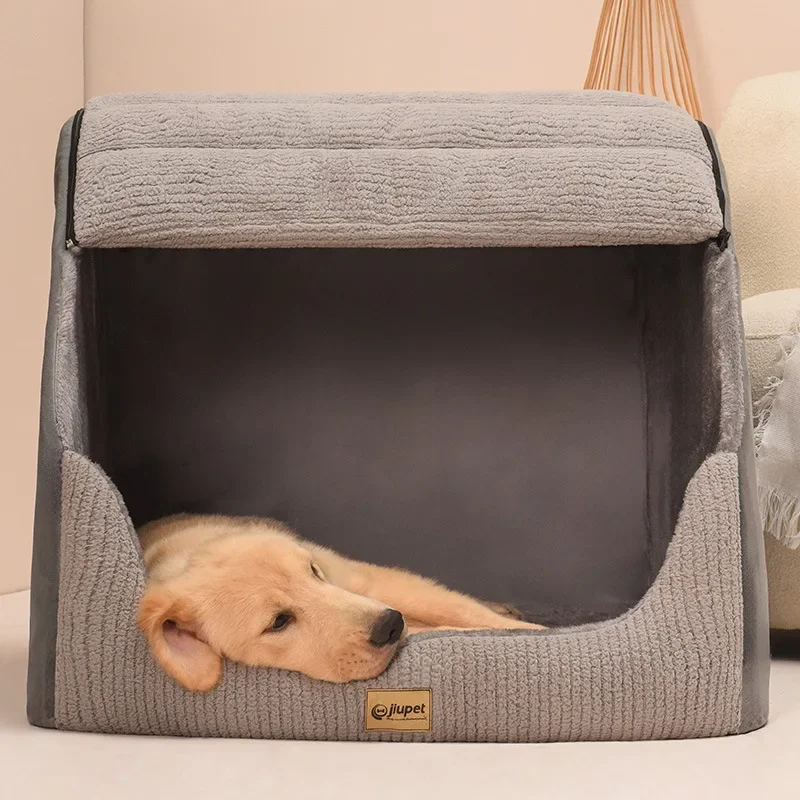 Kennel Winter Warm Medium and Large Dog Golden Retriever Removable and Washable Closed Dog Bed Cat Villa Cat Litter Pet Litter