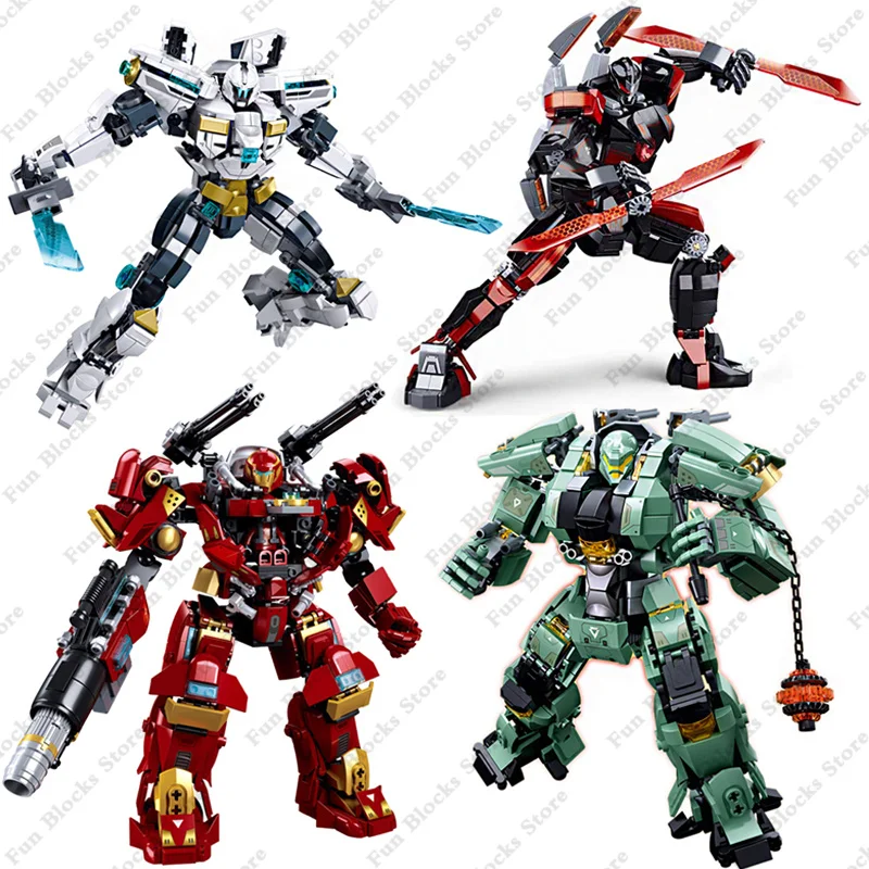 

Sluban Pacific Rim Hunter Robot Mecha Warrior Building Blocks Athena Samurai Classic Movie Games Figure Bricks Model Toys Gifts