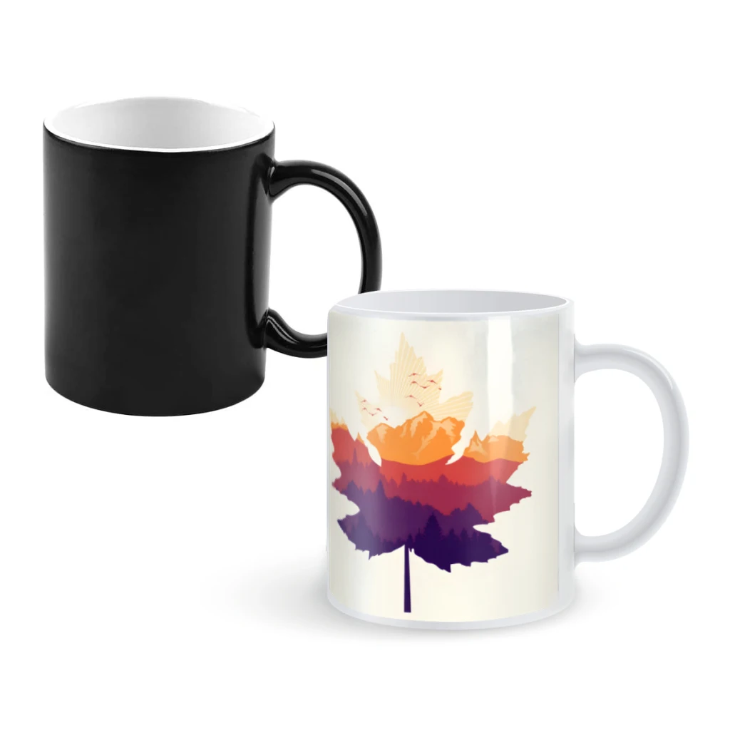 

LeafscapeCoffee Mugs And Mug Creative Color Change Tea Cup Ceramic Milk Cups Novelty Gifts