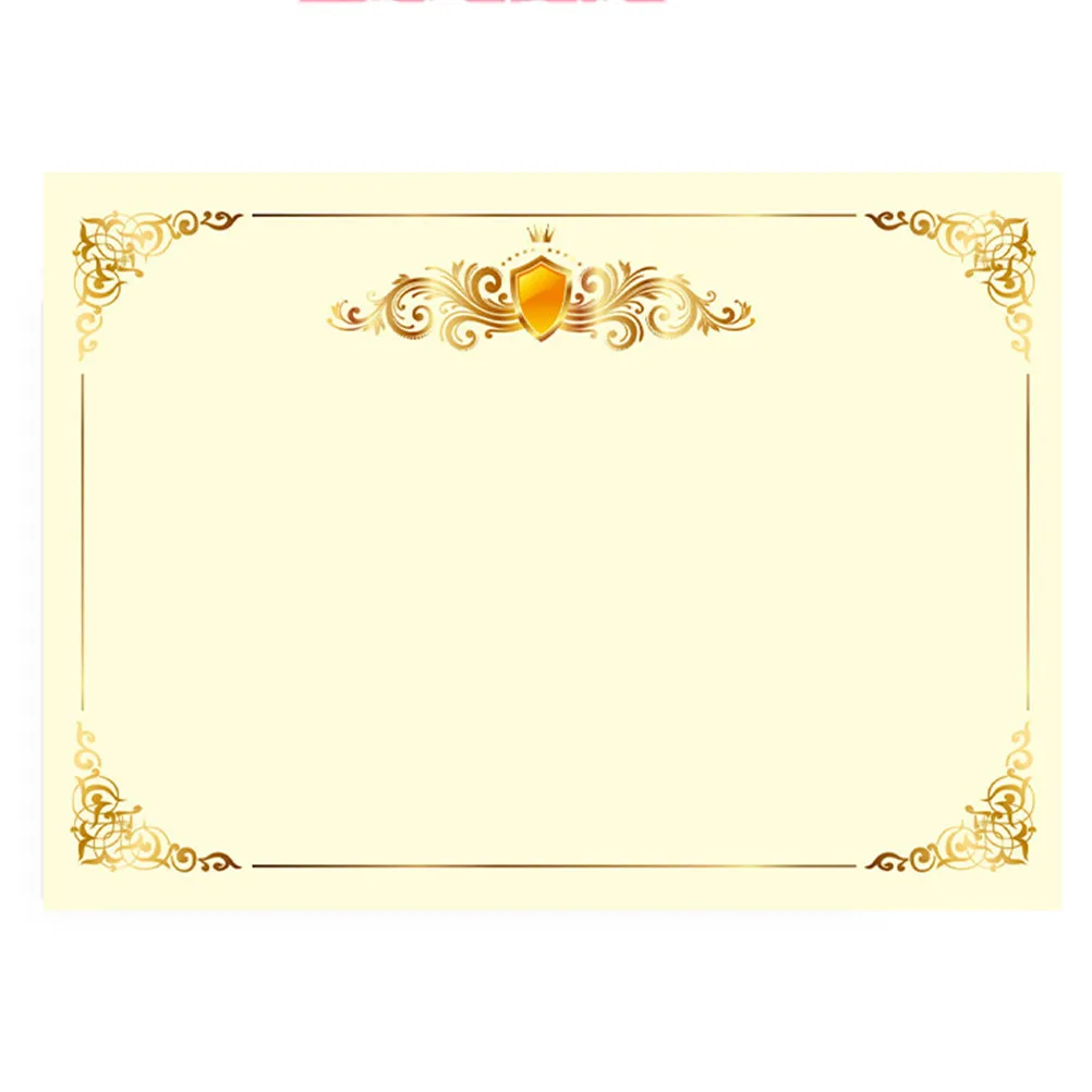 

100Pcs A4 21x29cm Blank Certificate Paper Gold Border Foil Embossed Seal Ready Personalized for Graduation Awards School