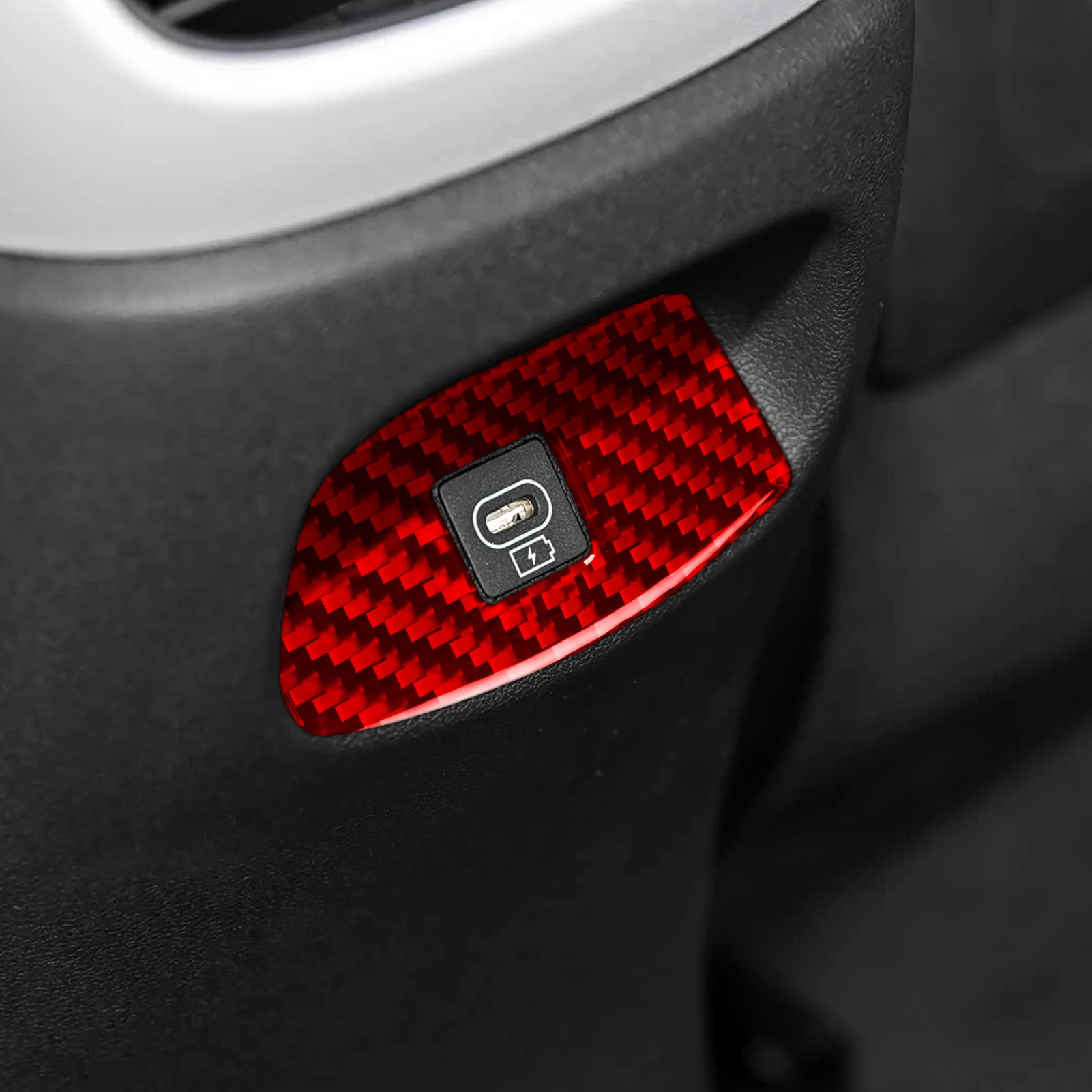 For Hyundai Elantra/I30 Sedan CN7 N 2021-2026 Carbon Fiber Rear USB Panel Car Accessories Modification Trim Gift Stickers