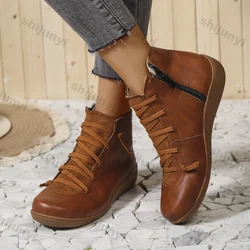 Woman Soft Sole Short Plush Snow Boots for Women Winter Fashion Warm Slip on Ankle Boots Comfortable Non Slip Flats Cotton Shoes