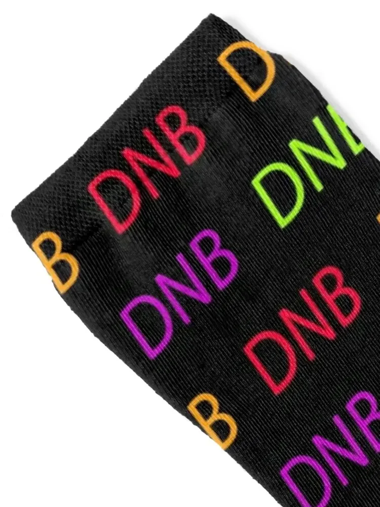 DNB, Drum and bass music multicolored pattern on black background Socks sports stockings christmass gift Boy Child Socks Women's