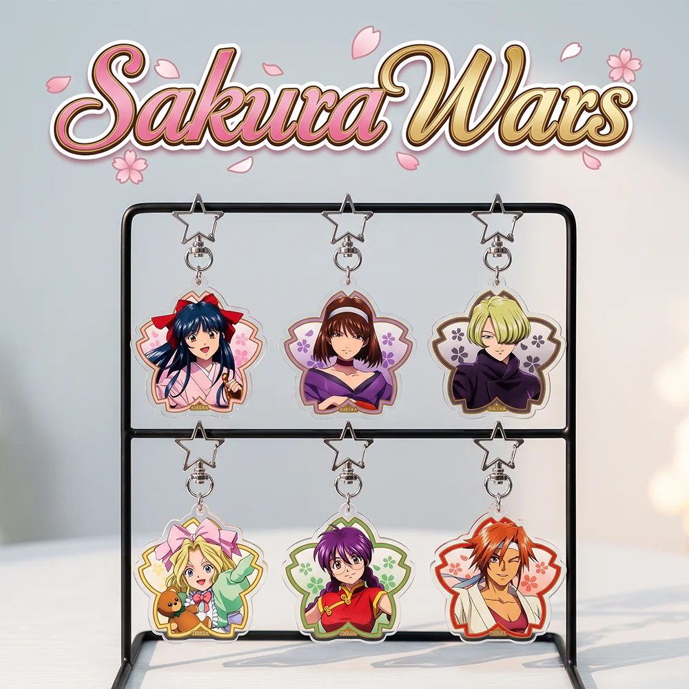 Hot Anime Sakura Wars Sakura Shinguji Sumire Kanzaki 6CM Acrylic Stand Keychain Badge 58MM Backpack Decoration Charm Decoration