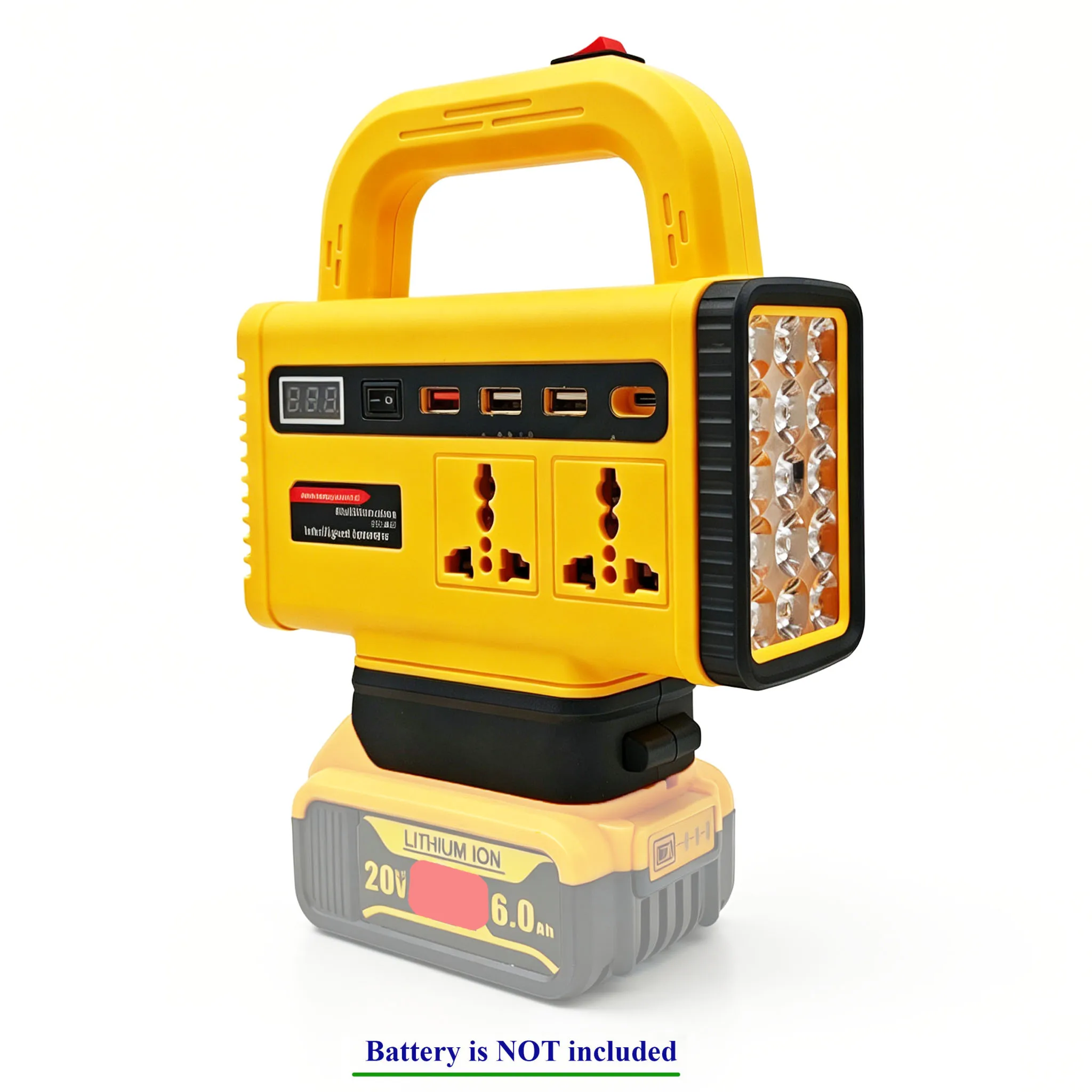 Lithium-Batterie-Wechselrichter, tragbare Stromversorgungsstation, Handgenerator, Notstromversorgung für Makita, DeWALT und Milwaukee. – Detail 9