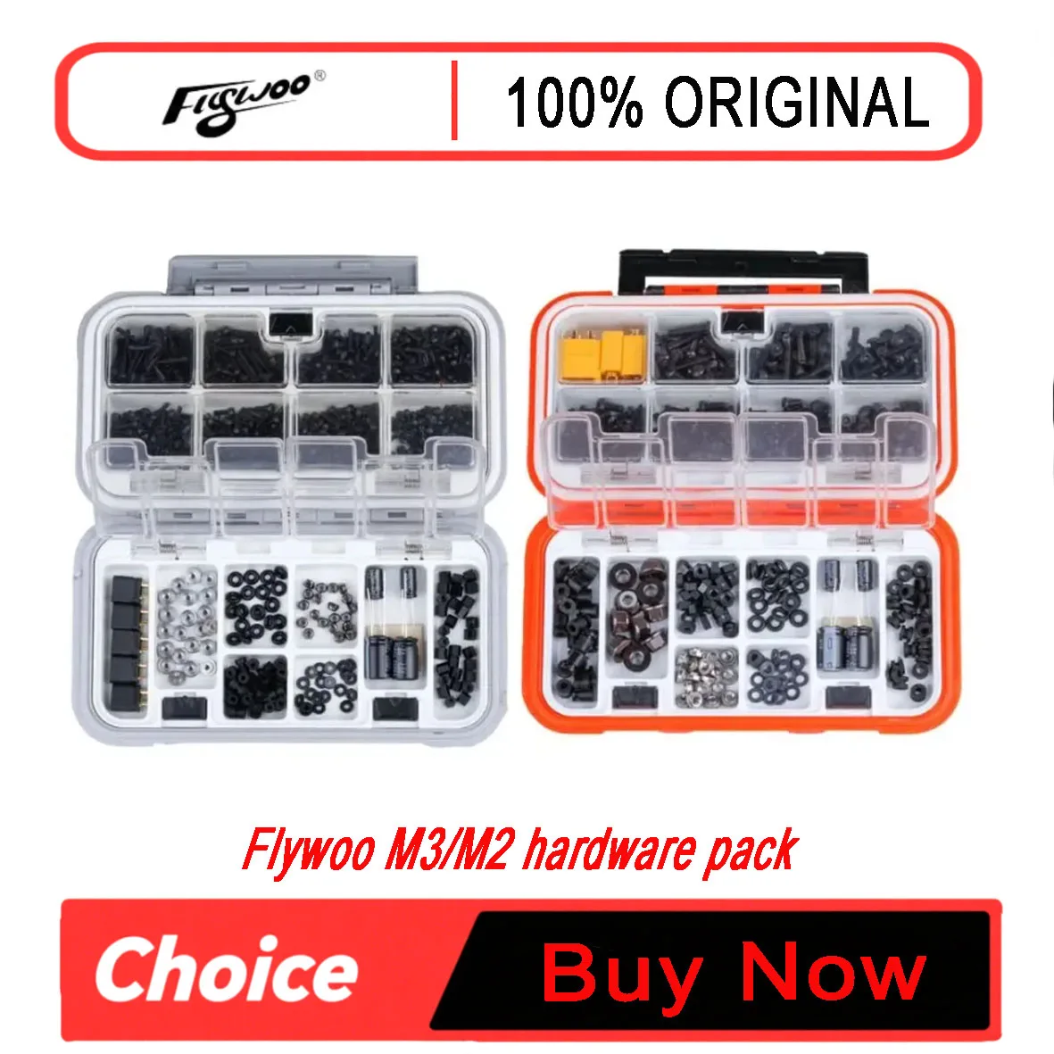 Flywoo M3/M2 hardware pack meet all fpv building Motor Nut Screw Capacitor Nylon GasketRubber Damping Ring/for FPV Drone