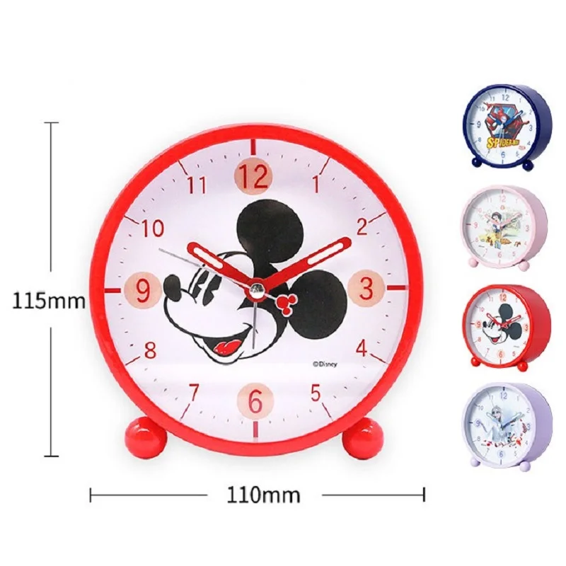 Disney For Children Alarm Clock Mickey Mouse Spider Man 4 Inch Timer Cartoon Student Girl Kid Gift Quartz Tick Beep Back Light