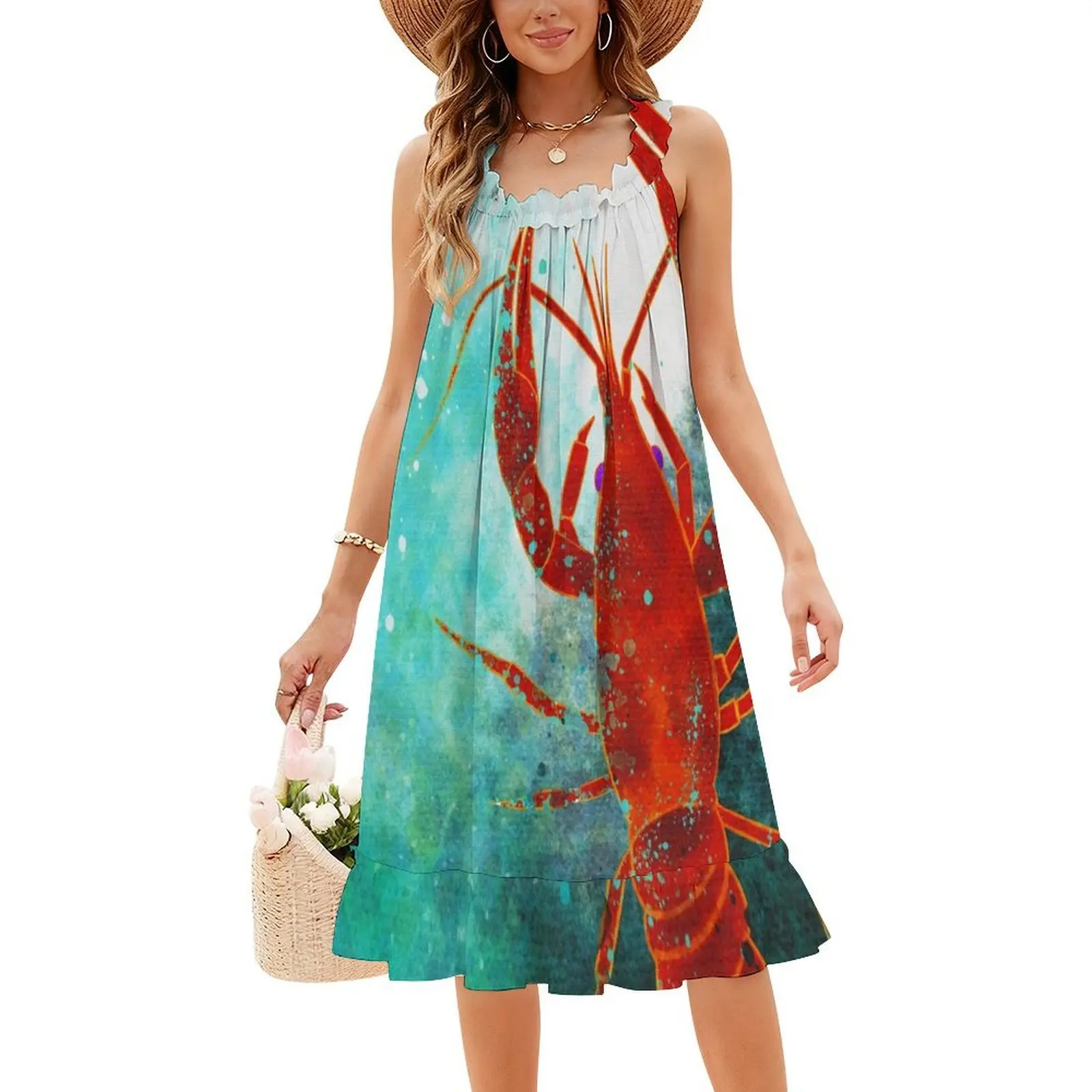 빅 올레 크라우다디 파 프롬 홈 보헤미안 시크 드레스 우아한 패션 비치 웨딩 파티 가운 오션 비치 루이지애나 크레이피쉬 파티