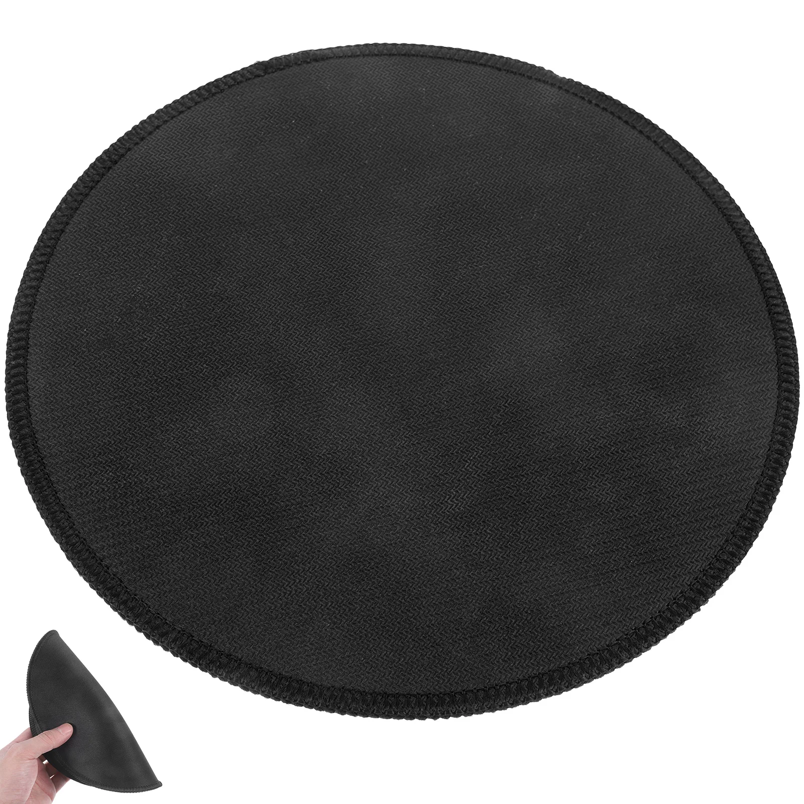 Circular Mouse Pad Black Full Moon Computer Mouse Pad Rubber Cloth Mouse Mat for Office Laptop (Diameter22cm x Thickness3mm)