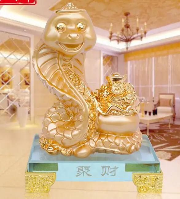 gold every animal snake sculpture creative luxury neoclassical home crafts American Decoration opening gift creative ornaments h