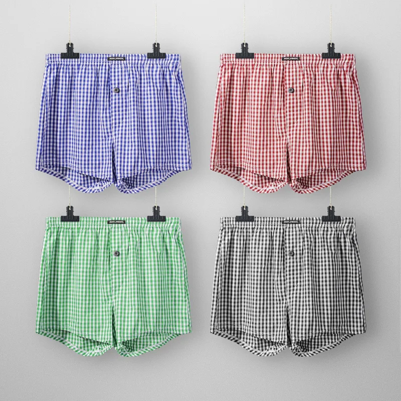 男性の下着ルーズコットンボクサーアローパンツ快適な通気性の薄い綿パジャマショーツショートボクサーパンツ