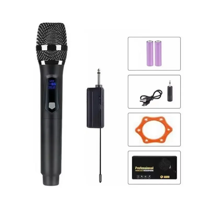 BOLRZO Professional Handheld Color Wireless Microphone System 1 2 4 Channel UHF Karaoke KTV Conference Live Performance