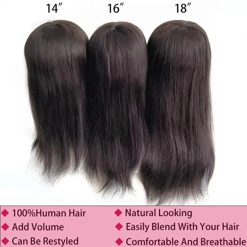 Hiasan rambut panjang berenda Swiss kustom untuk wanita 7x9 Wig wanita sejuk berenda & rambut manusia Pu atasan 12-20 inci hitam cokelat