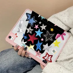 360° Rotation Shell Accessories for IPad Air 6 Case IPad 10th Gen Air 5th 4th 10.9 2020 Pro 11 IPad 10 Case Multicoloured Stars