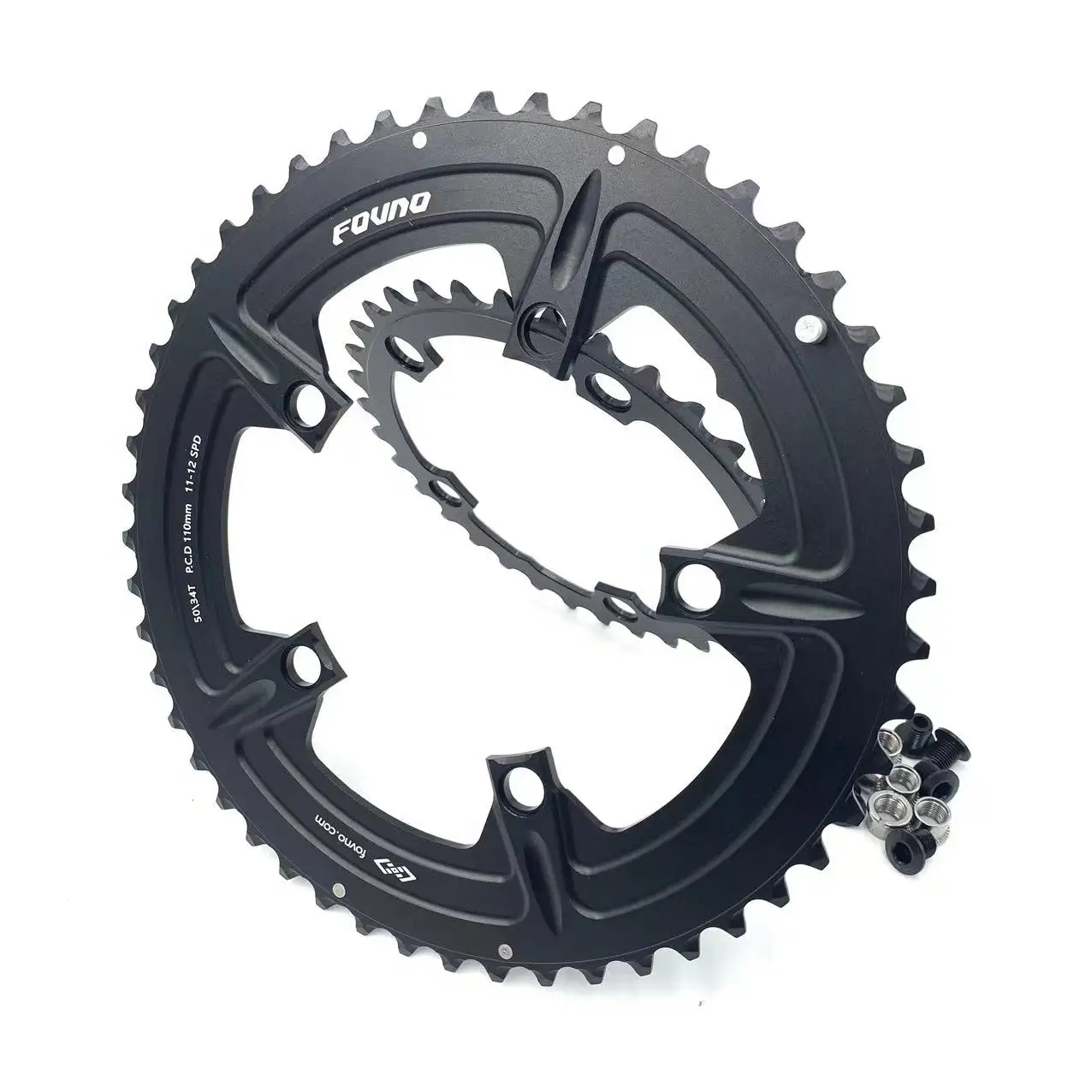 Fovno 110BCD Chainring Road bike 110bcd 5-claw Double chainring 2x11 12S 50-34T 52-36T 53-39T for sram red rival s350 s900 crank