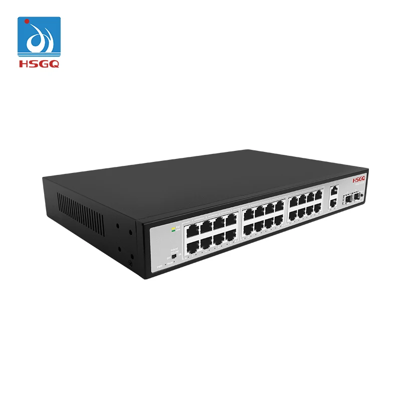 HSGQ-SG2024P 24 Porte RJ45 da 1000 m Switch Switch PoE da 300 W Switch Poe Ethernet di rete non gestita gestita 52 V per telecamera IP CCTV