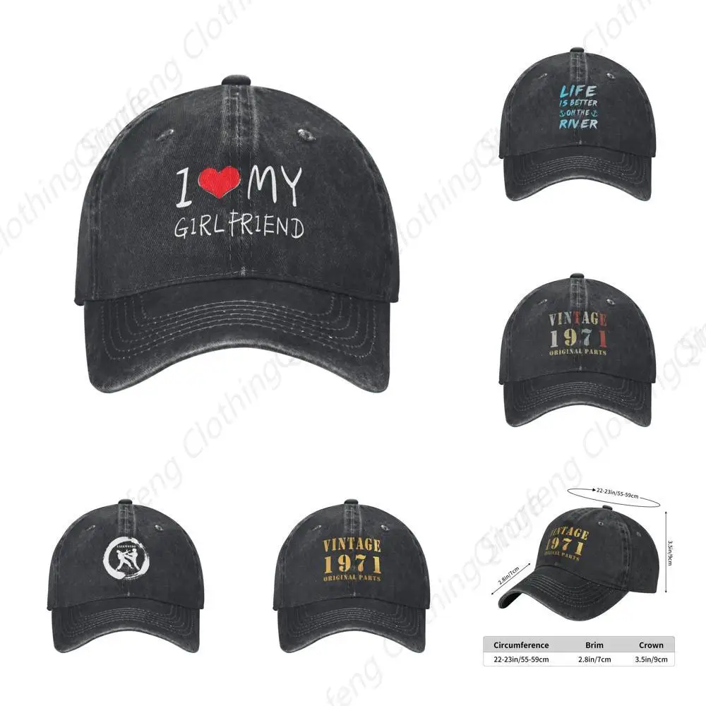 

Baseball Cap Adjustable Classic Casquette I Love My Girlfriend Golf Hat Denim Washed Cotton Hat Unconstructed Cap