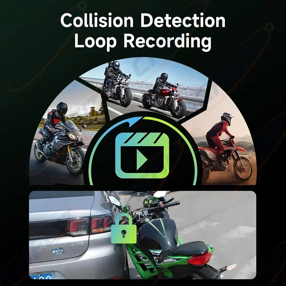 2K HD Motorcycle Dashcam Waterproof IP66 with WiFi & App Outdoor Riding Recorder for Motorbike Accessories view 6