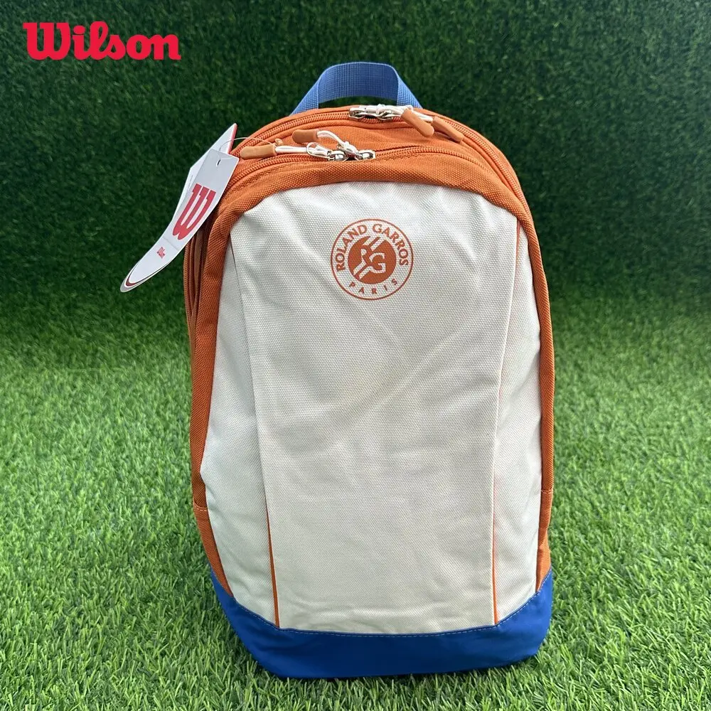 Wilson 2024 Team Roland Garros Backpack French Open Large Capacity Orange Blue Grey Double Shoulder Tennis Bag