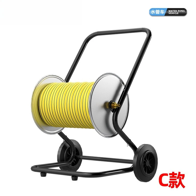 Booster Flexible Hose Set with Hose Reel Cart, High Pressure Spray Gun, Auto Pipe Organizer for Home Yard & Floor Rinse