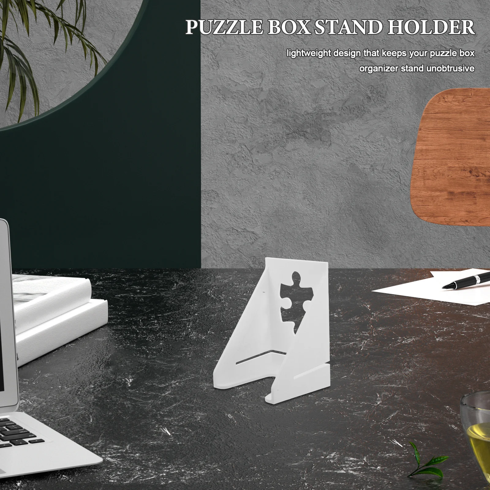 

Box Stand For Table White Sturdy Plastic Jigsaw Display Holder Space-Saving Puzzle Poster Easel - Puzzle Accessories Tools