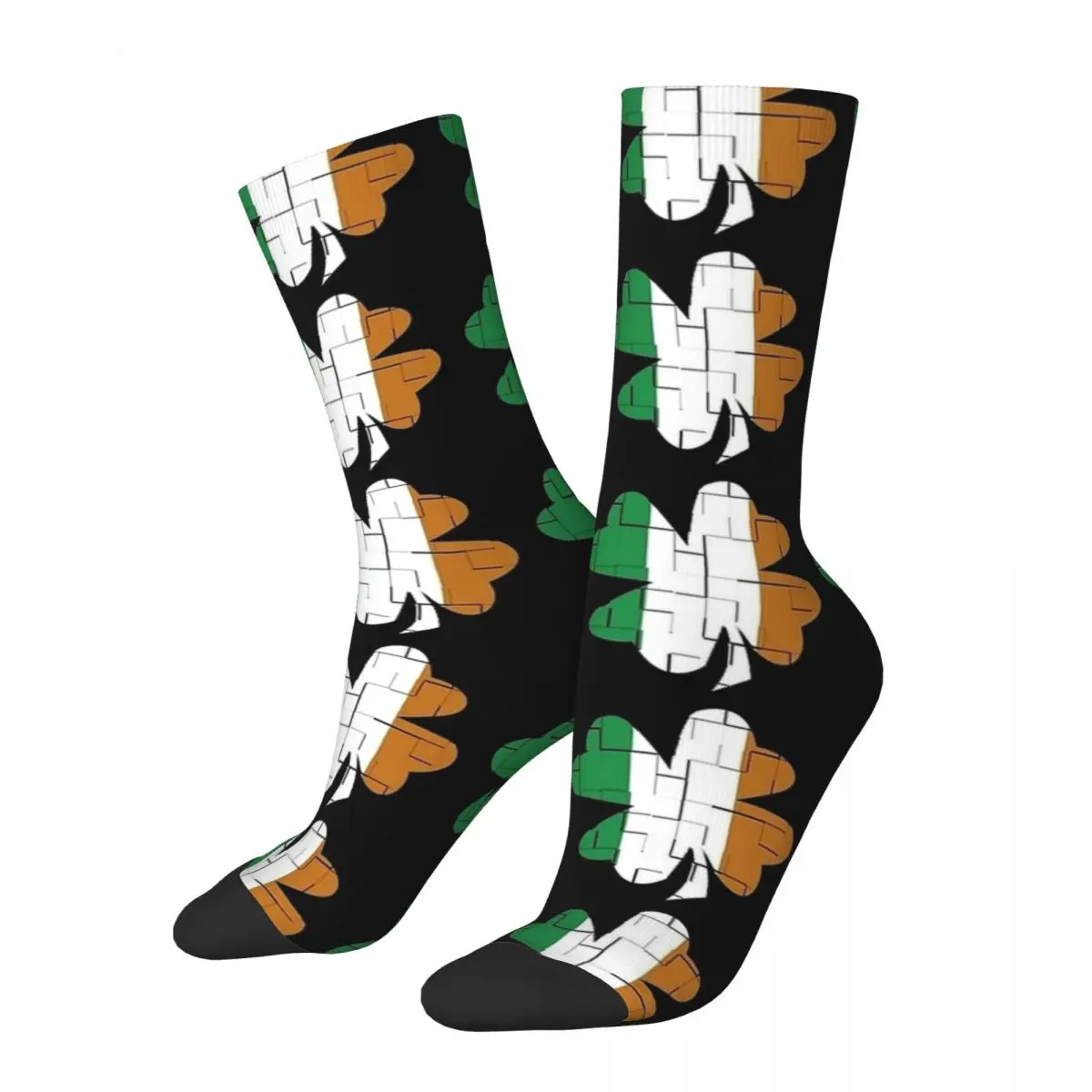 Ireland Irish Flag Socks Clover Gothic Stockings Autumn Anti Bacterial Couple Socks Soft Custom Skateboard Socks