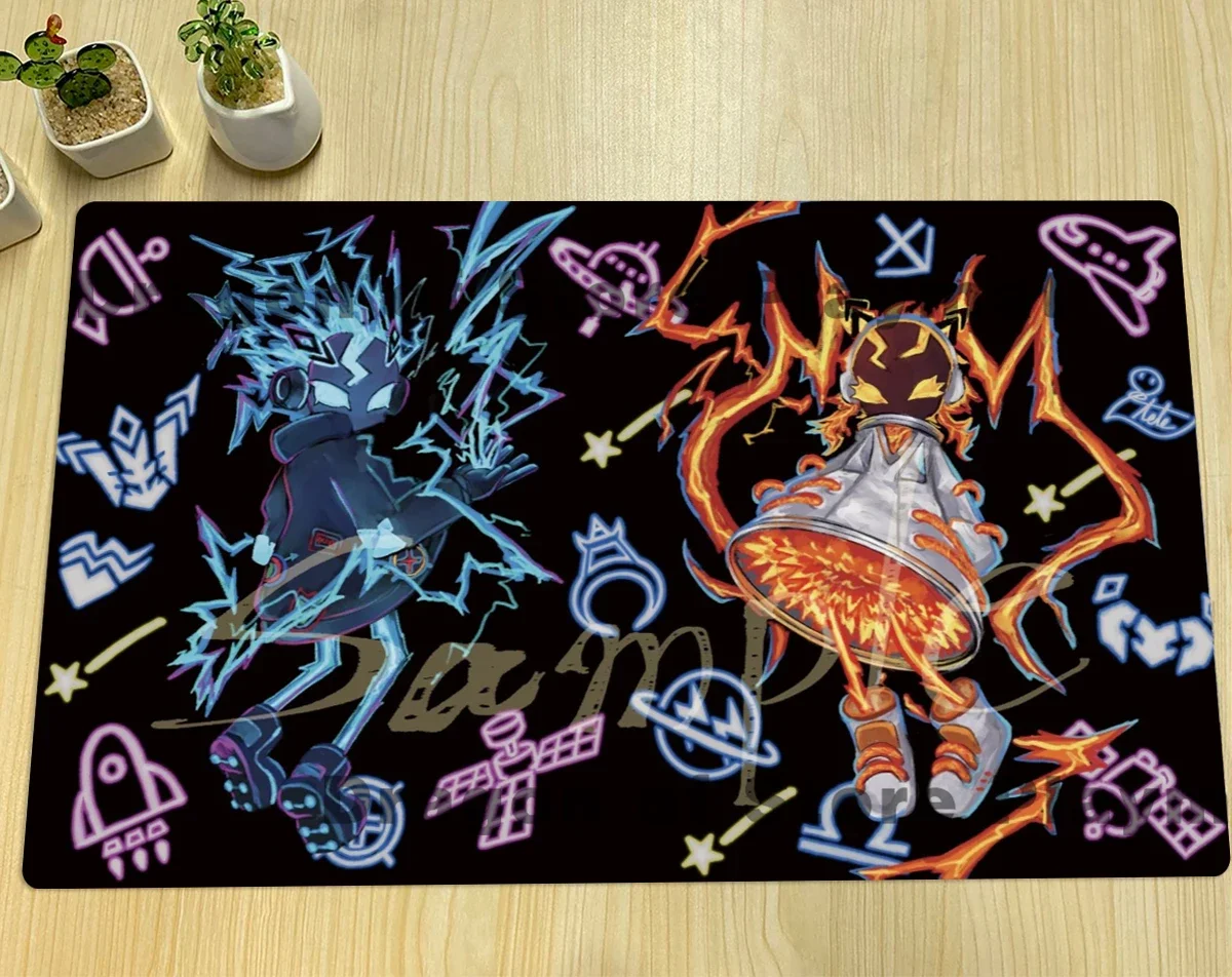 YuGiOh Playmat Splight Red & Splight Blue TCG CCG Mat Board Game Gaming Pad Trading Card Game Mat Rubber Mouse Pad Zone Free Bag