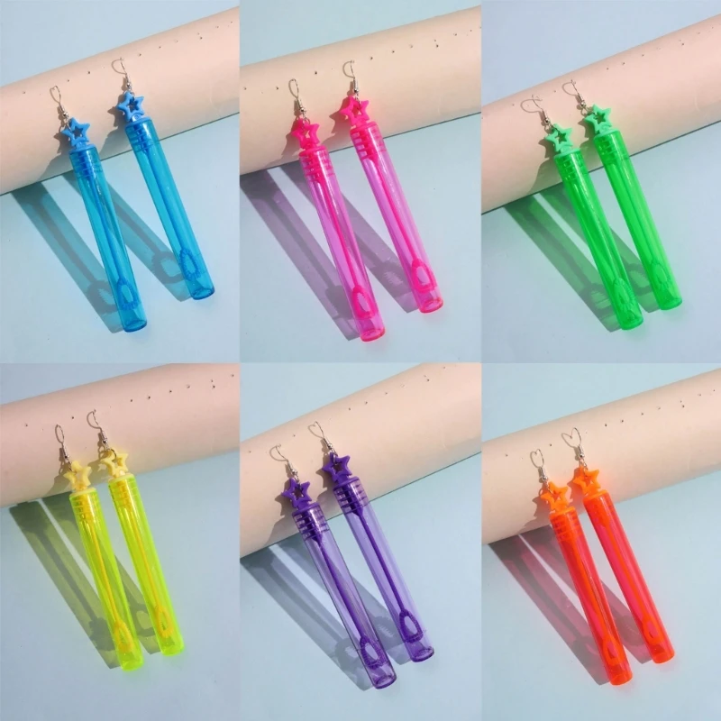1 Pair Trendy Bubble Blower Earrings Bubble Blower Dangle Earrings Quirky Jewelry Funny Earrings Dropshipping