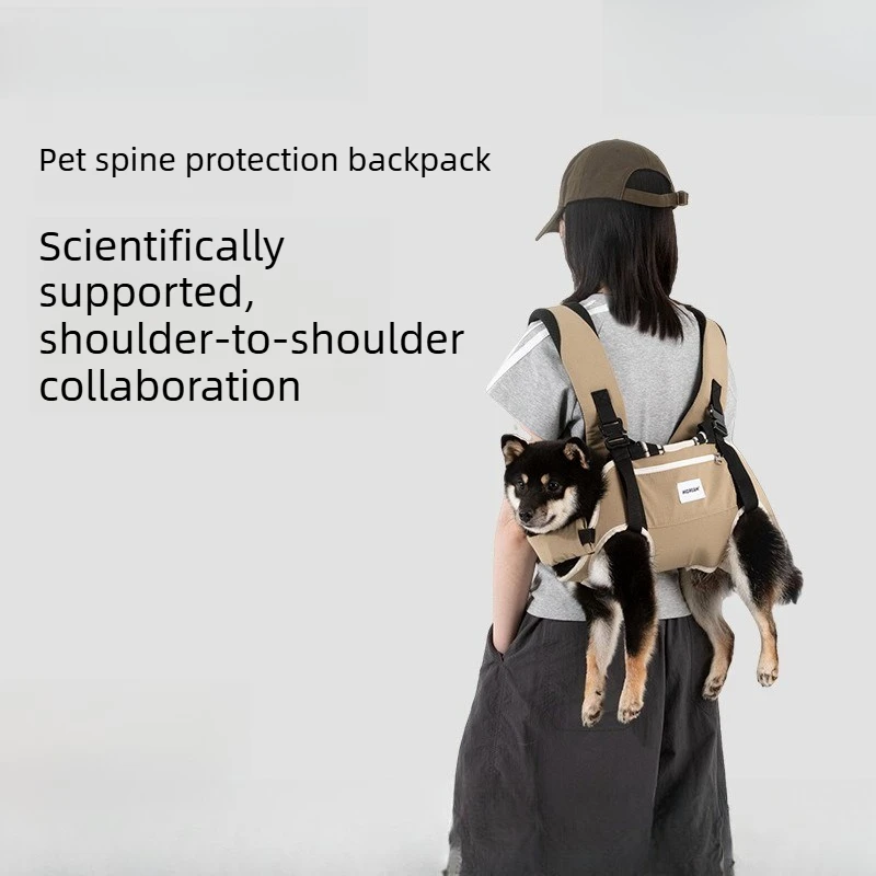 

Dog Horizontal Backpack - Spine Protection Breathable Full Body Wrap with Head Support, 3-Way Carry for Small to Large Dogs