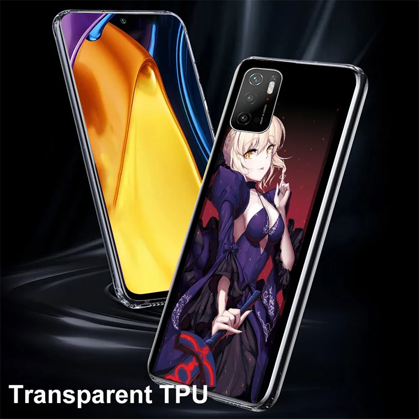 Fate Zero Stay Night Saber Phnoe Case for Xiaomi Poco X5 Pro X4 Gt X3 Nfc M5S M4 M3 M2 F3 F2 F1 Mi Note 10 Lite A2 A3 Unique Cov