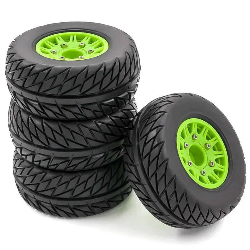 4Pcs 110mm 1/8 1/10 Short Course Truck Tire with 12mm 14mm 17mm Wheel Hex for TRAXXAS Slash ARRMA SENTON Vkar SCTX10 HPI RC Car