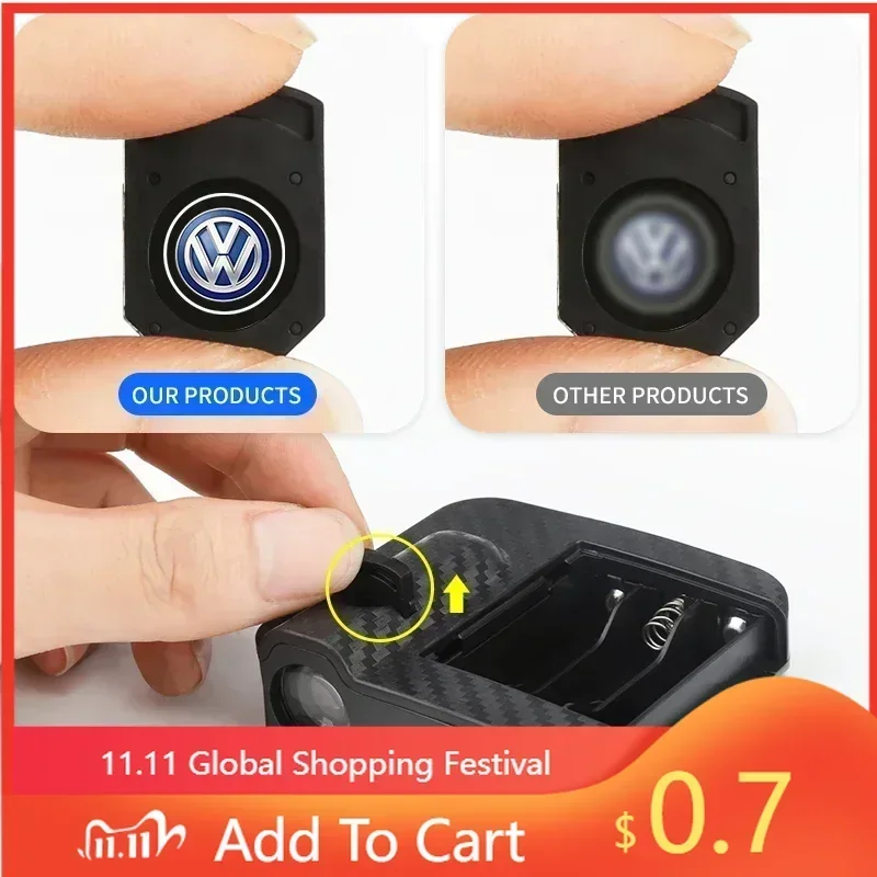 

For VW Hot 2025 New 2pcs Car HD Projector Lamp Car Door Wireless Welcome Light LED Decoration for VW Volkswagen Golf Polo Passat